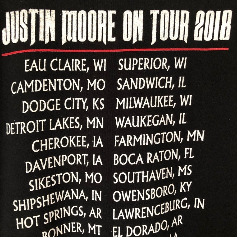 Justin Moore Tour Tshirt - Picture 4 of 4